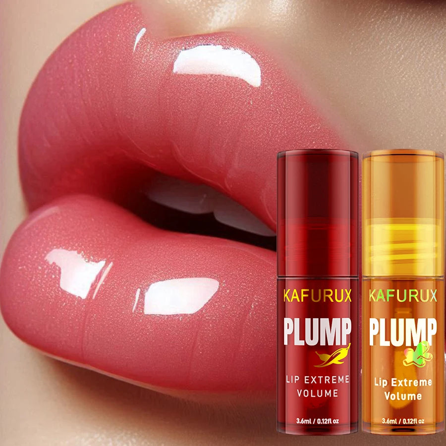 2PC Lip Plump Long Lasting Lip Oil Moisturizing Lip Gloss Serum Instant