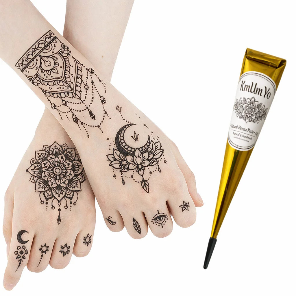 1/3PCS Henna Cone, Brown, Black, Red, Temporary Henna Tattoo, Semi Permanent