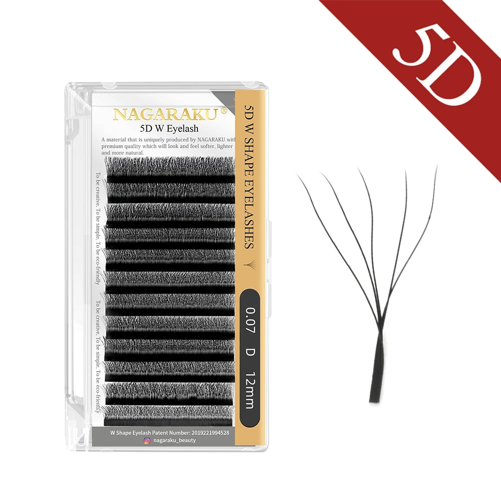 NAGARAKU Automatic Flowering W Shape Bloom 3D 4D 5D 6D Premade Fans Eyelash