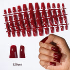 144pc White French Press On Nails, Duck Shape Acrylic Tips