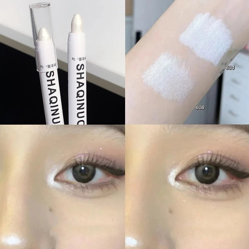 Matte & Shimmer Eyeshadow Stick – White Eyeliner & Silver Highlighter