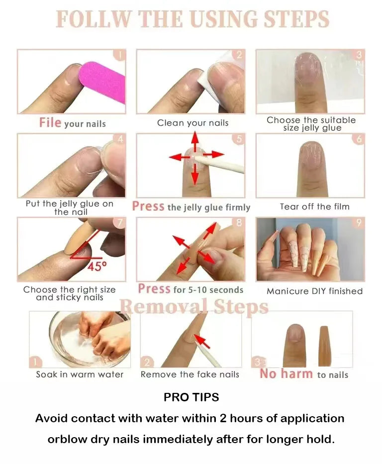 24pc Halloween Press On Nails, Red Ghost Coffin Acrylic Tips