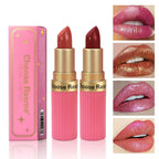 Pearlescent Pink Glitter Velvet Lipstick Metallic Waterproof Long Lasting Matte