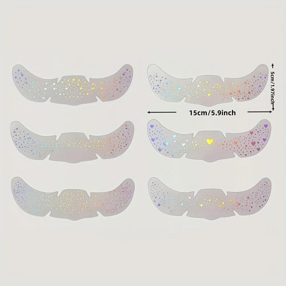 Glitter Freckle Stickers | Holographic Heart Face Tattoos