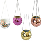 Disco Mirror Ball Hanging Planter Basket Succulent Pot Wall Decor Vase Home