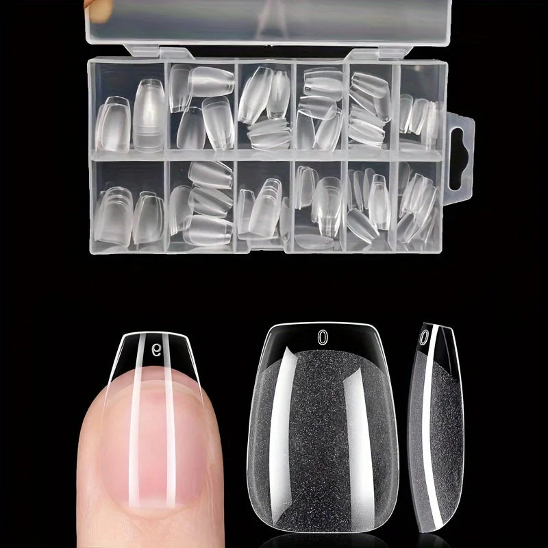 120PCS Full Cover Press-On Nail Tips Stiletto Almond Square Coffin French False
