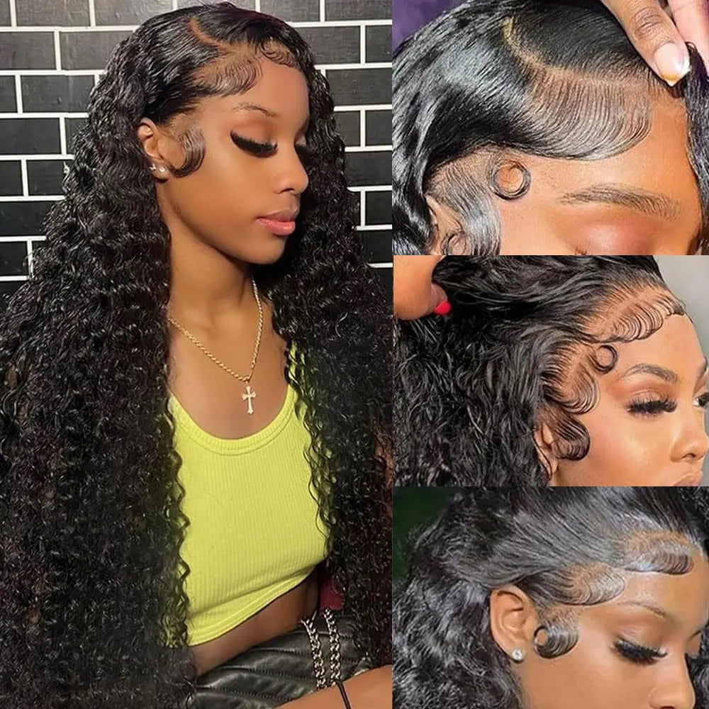 13x6 Glueless HD Lace Deep Wave Human Hair Wig 250%