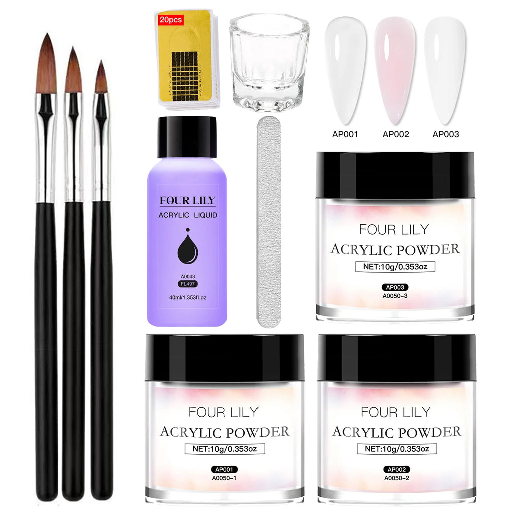 Acrylic Nail Kit | Acrylic Powder Liquid & Brush Nail Extension