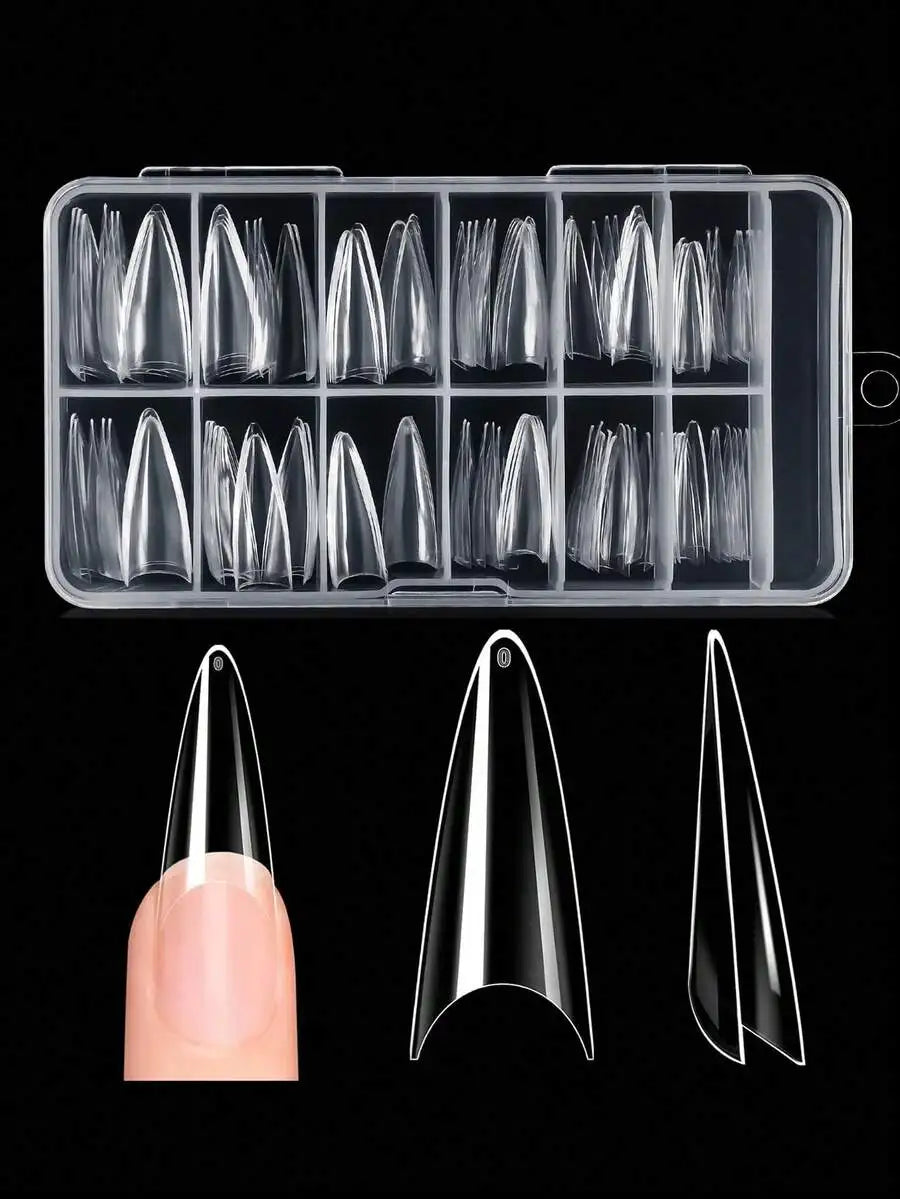 120pcs Clear Duck Nail Tips Acrylic Press On False Nails Full Cover Extension