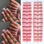 144pc White French Press On Nails, Duck Shape Acrylic Tips