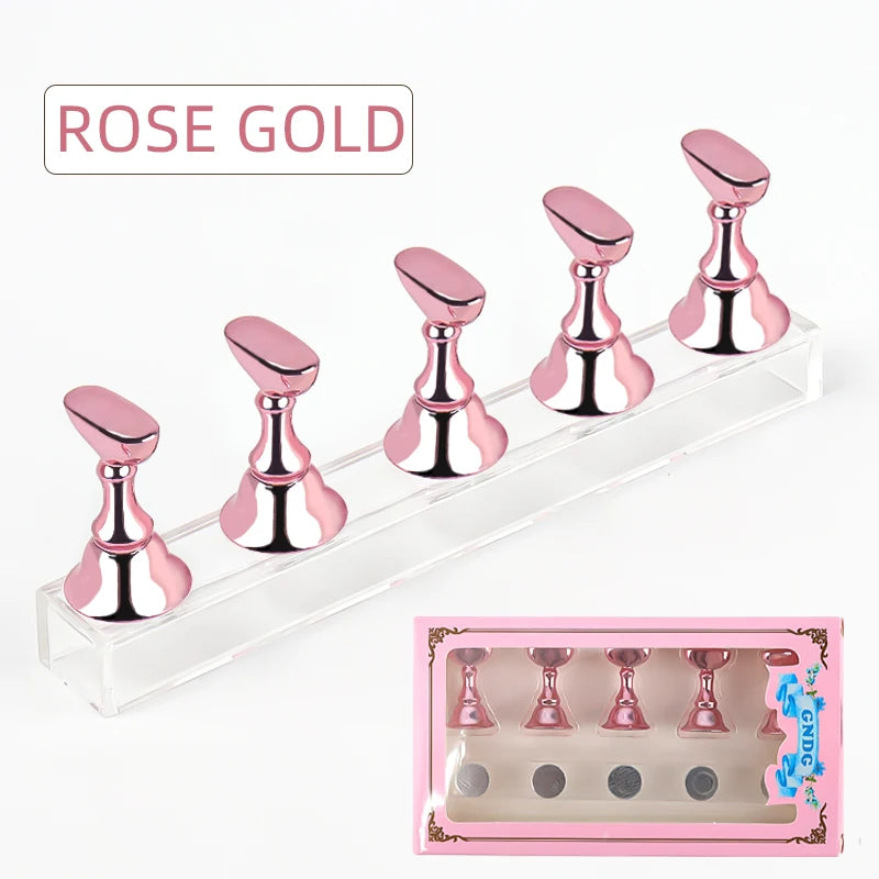 Nail Holder False Nails Tip Practice Stand Crystal Base Magnetic Holder Nail
