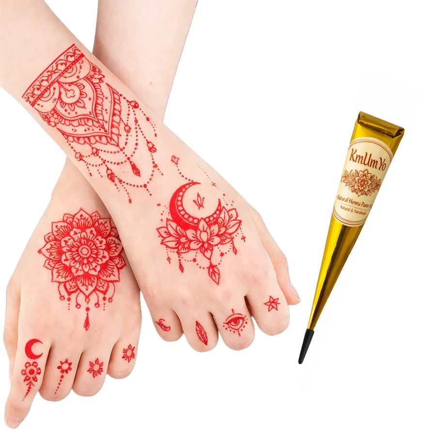 1/3PCS Henna Cone, Brown, Black, Red, Temporary Henna Tattoo, Semi Permanent