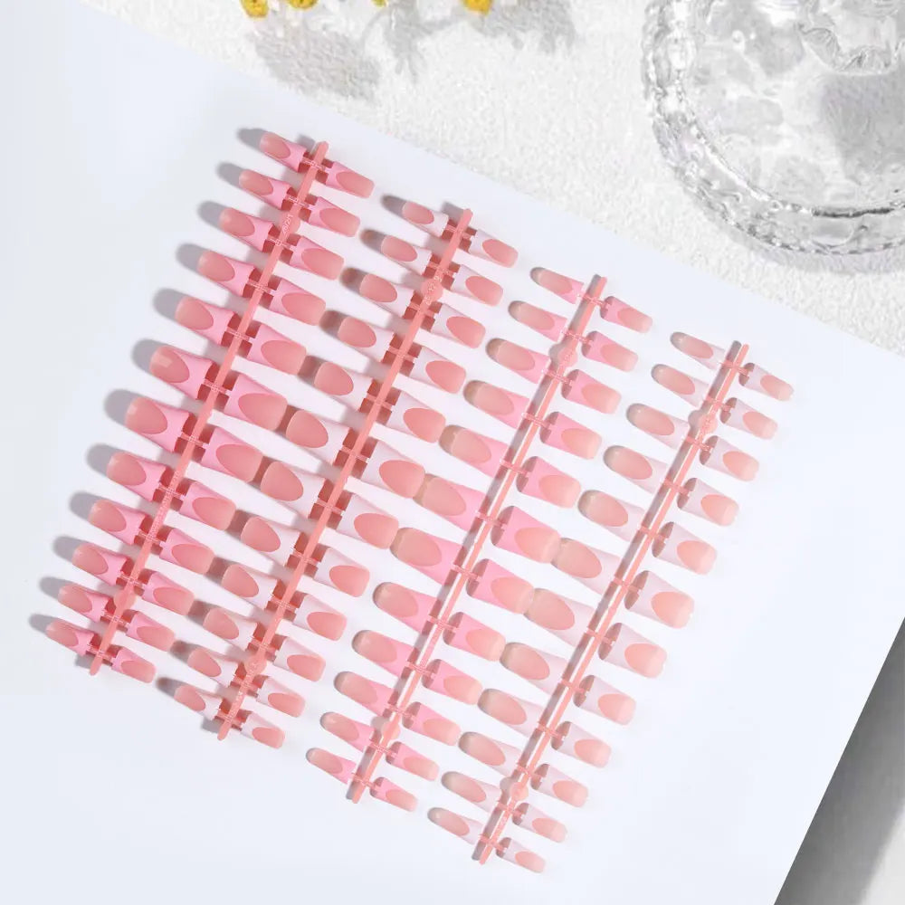 144pc White French Press On Nails, Duck Shape Acrylic Tips
