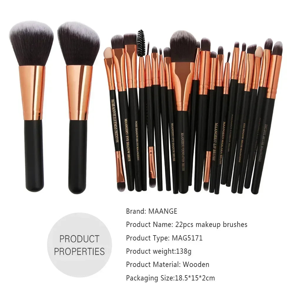 Professional Makeup Brush Set – 3pc, 13pc & 22pc Beauty Tool Kits