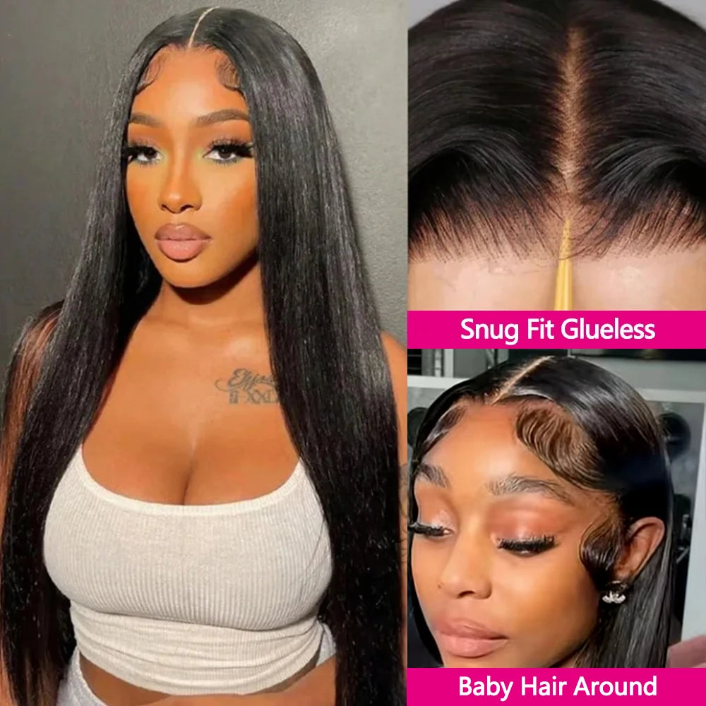30" Glueless HD Lace Front Human Hair Wig 180% Density