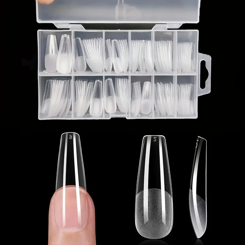120PCS Full Cover Press-On Nail Tips Stiletto Almond Square Coffin French False