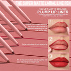 Lip Liner Pen Set Long Lasting, Waterproof Sweatproof, Easy Coloring Non