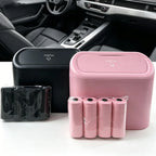 Mini Car Trash Can Leakproof Portable Waste Bin with Thick Garbage Bags
