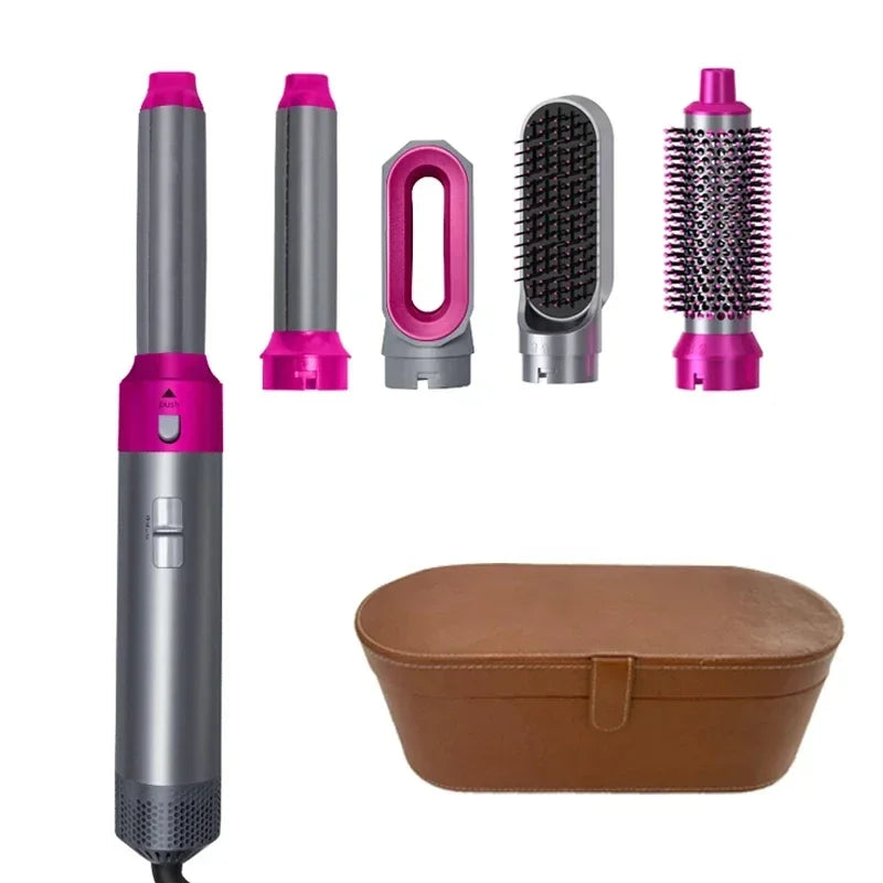 5-in-1 hot air styling brush Rose Red Set 1