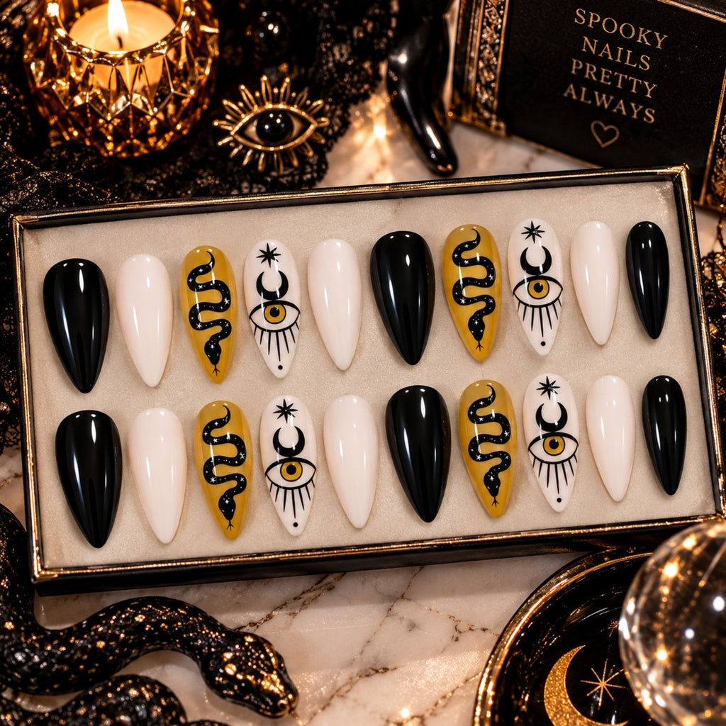 24pc Halloween press-on nails Black Magic variant