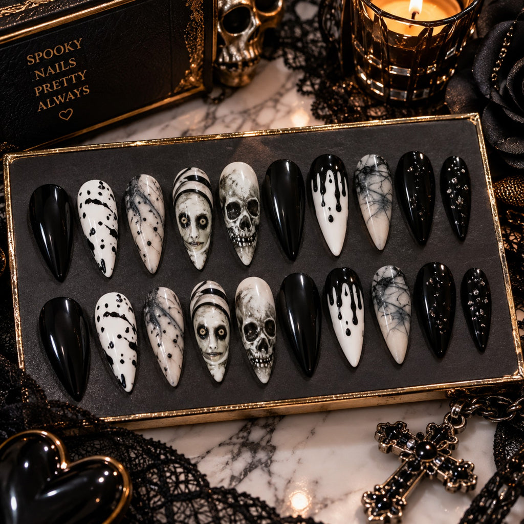 24pc Halloween press-on nails Graveyard Glam variant