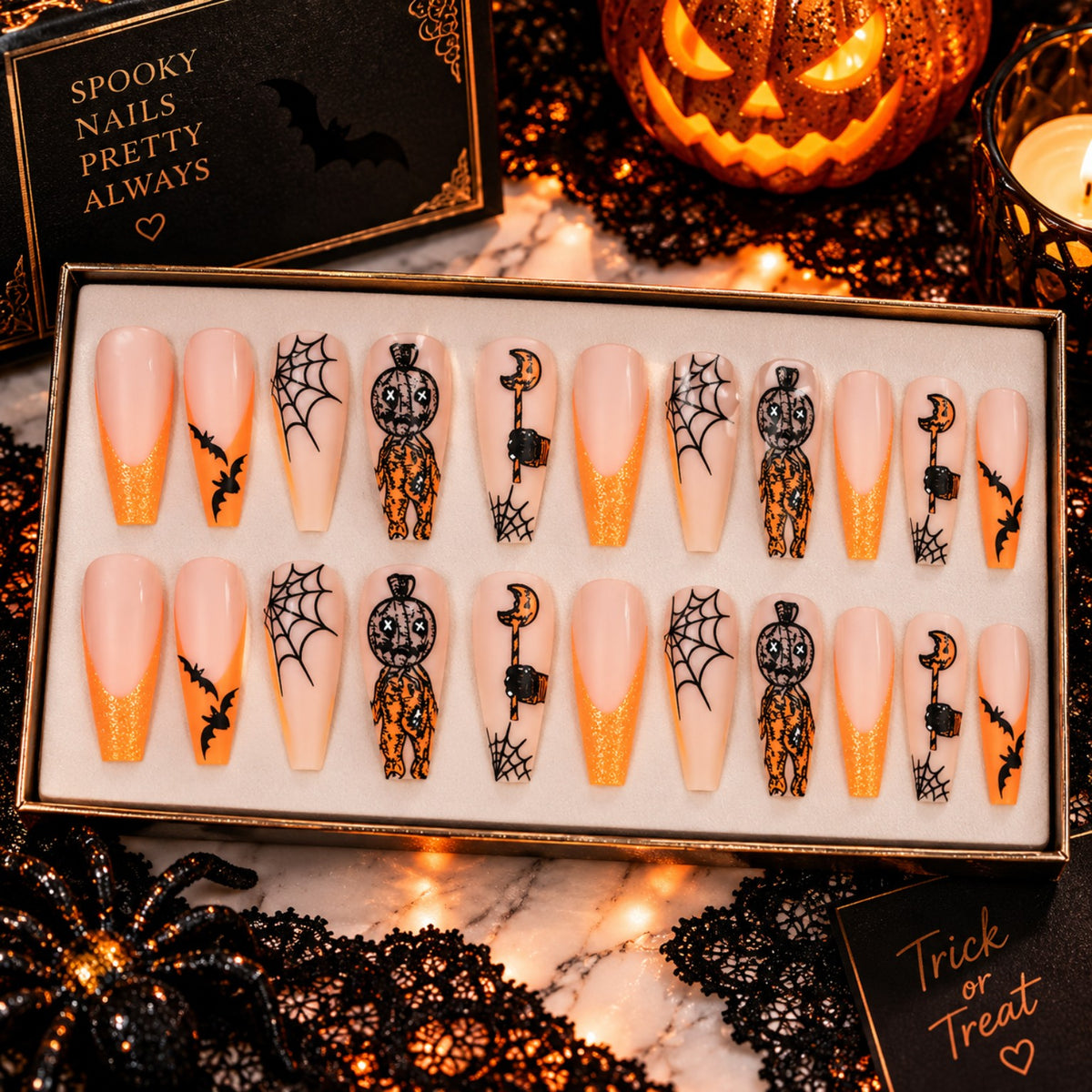 24pc Halloween press-on nails Haunted Doll variant