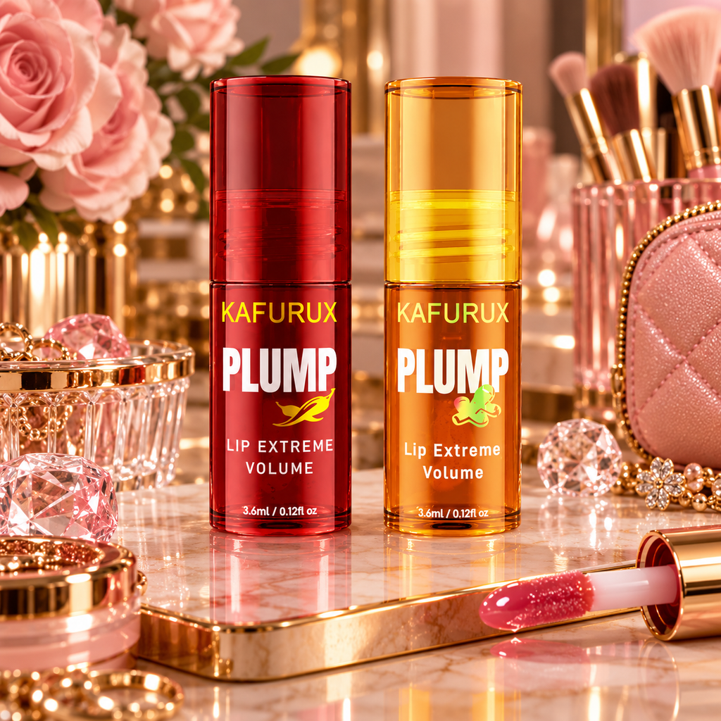 2PC Lip Plump Long Lasting Lip Oil Moisturizing Lip Gloss Serum Instant