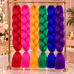24Inch Synthetic Long Box Jumbo Braiding Hair Extensions Yaki Straight Texture