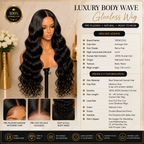 Glueless Body Wave Human Hair Wig 18 40" HD Lace