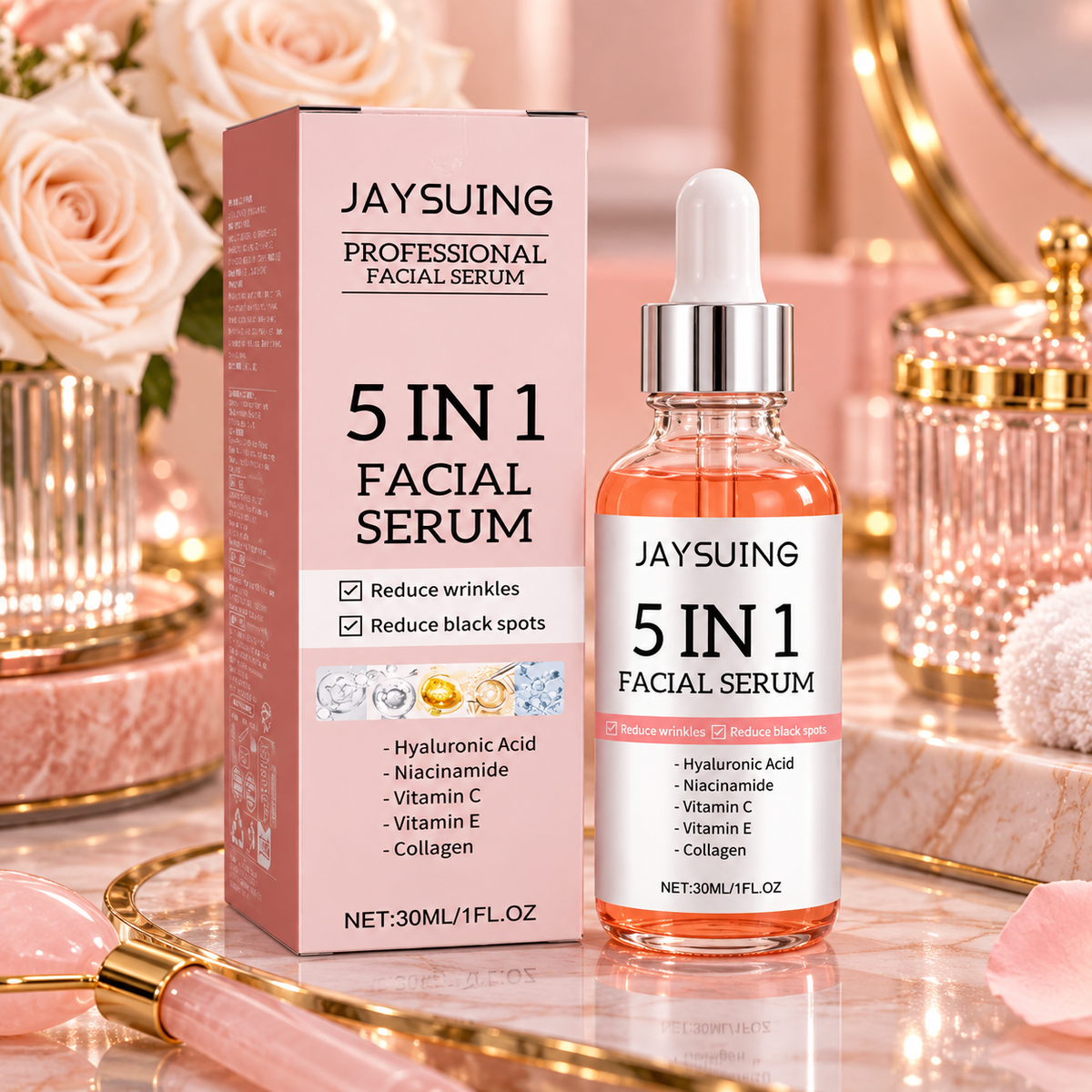 5-in-1 Fade Fine Lines Firming Face Serum Moisturizing Brightening Vitamin C