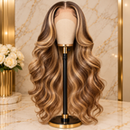 P4/27 Highlight Body Wave 40 Inch Long & 200% Density Human Hair Wigs HD