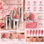 Velvet Liquid Blush Matte Sponge Head Blush Natural Lasting Brighten Facial