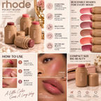 Rhod Pocket Blush LIP Stick Lip And Cheek Hydrating Stick Natural Blush