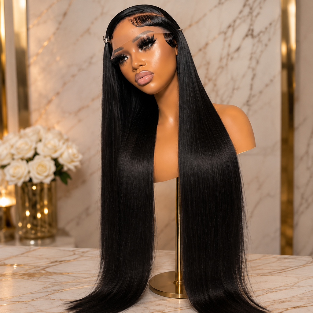 40" HD Lace Front Brazilian Human Hair Wig 250% Density