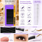 NAGARAKU 16Rows Classic Individual Lash Extensions Matte Black