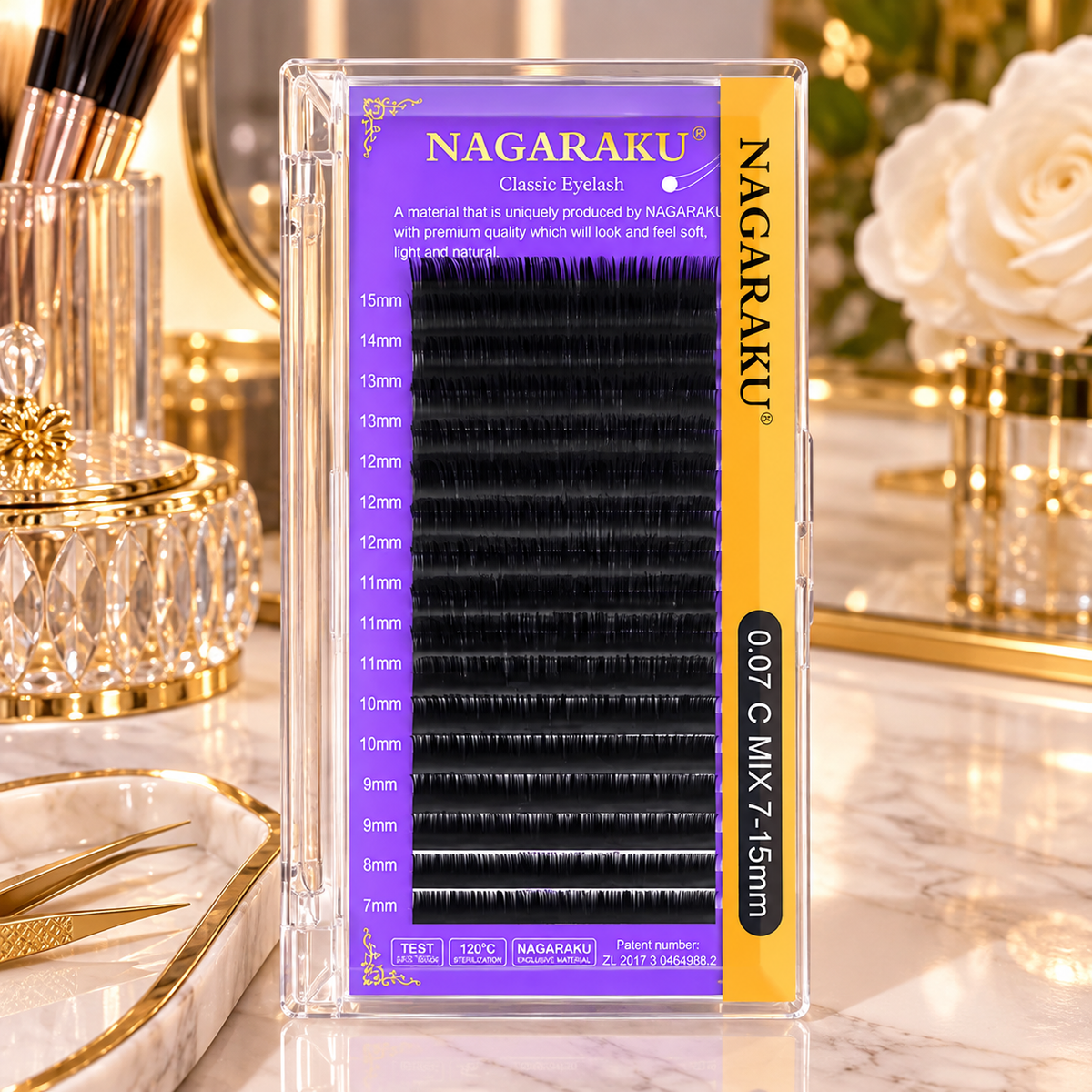 NAGARAKU 16Rows Classic Individual Lash Extensions Matte Black