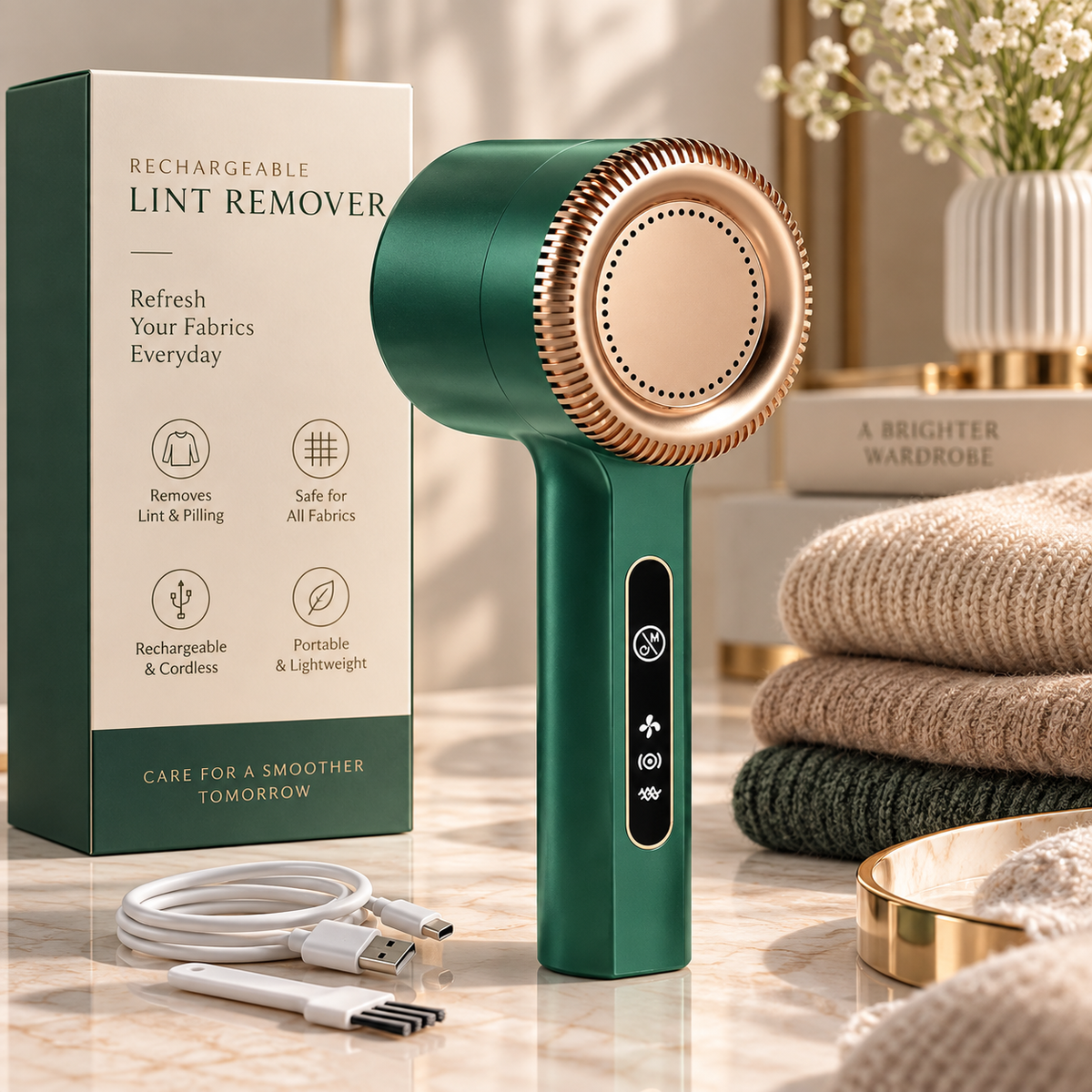 Rechargeable Lint Remover | Electric Fabric & Sweater Shaver