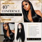40" HD Lace Front Brazilian Human Hair Wig 250% Density