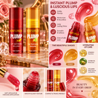 2PC Lip Plump Long Lasting Lip Oil Moisturizing Lip Gloss Serum Instant