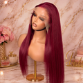 99J Burgundy 13x6 HD Lace Front Human Hair Wig 26 36 Inch