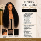 13x6 Glueless HD Lace Deep Wave Human Hair Wig 250%