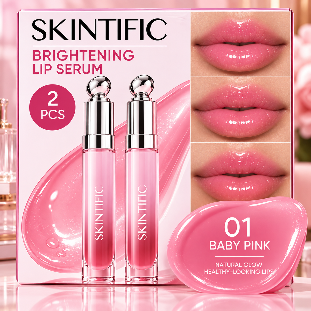 SKINTIFIC Brightening Lip Serum Duo 01 Baby Pink